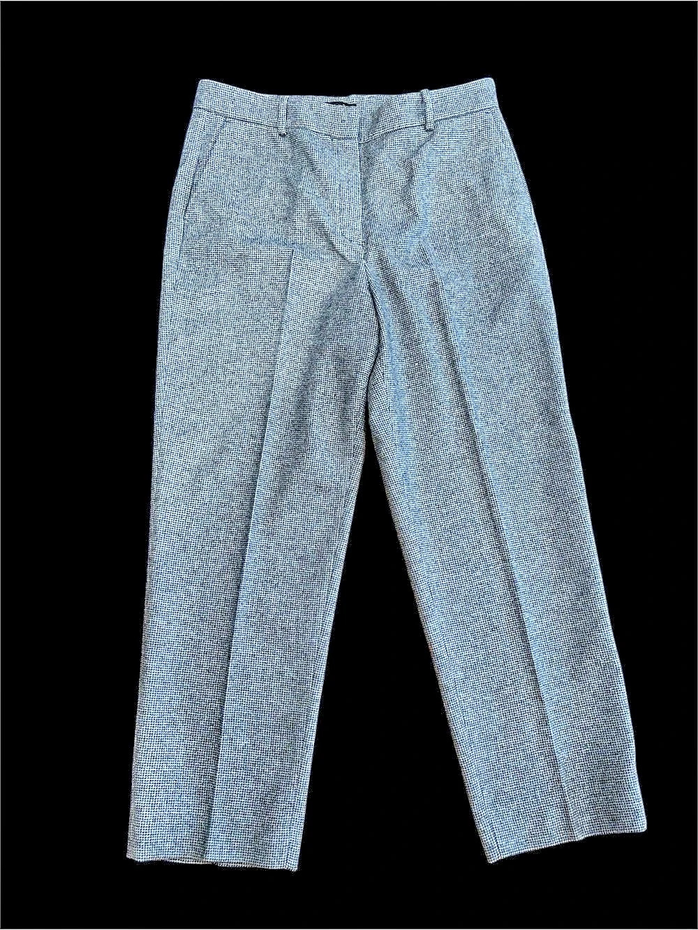 Massimo Dutti Houndstooth Wool blend Trousers in Gray, size 10, like new!